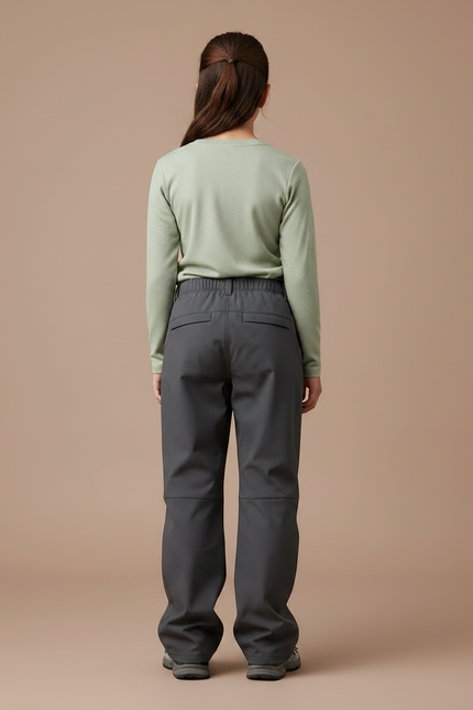 Pantalon Randonnée Gris Ample Zippé Enfant - Polyester - vue 2