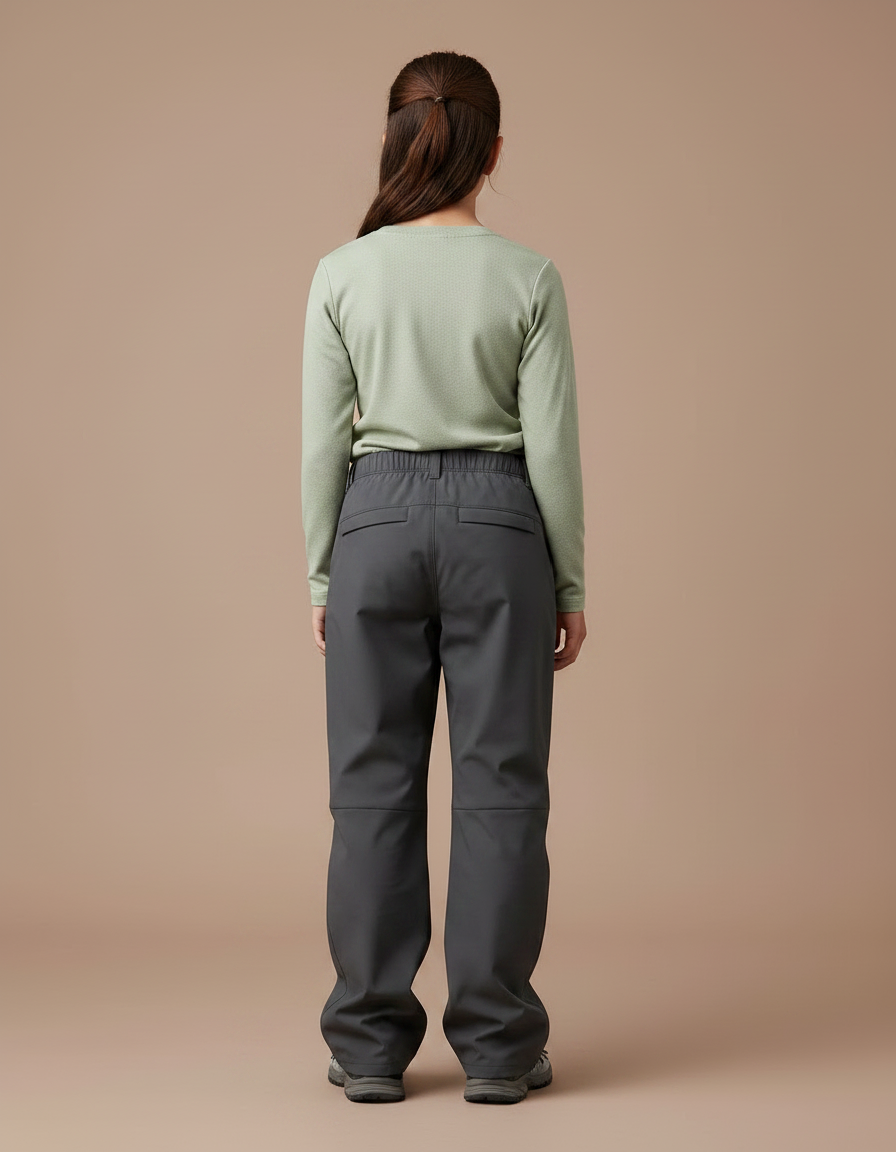 Pantalon Randonnée Gris Ample Zippé Enfant - Polyester - vue 2
