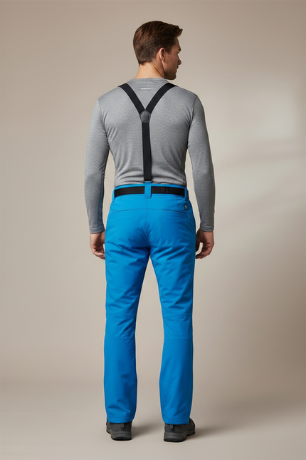 Pantalon Randonnée Bleu Droit Imperméable Bretelles Homme - Polyester - vue 2