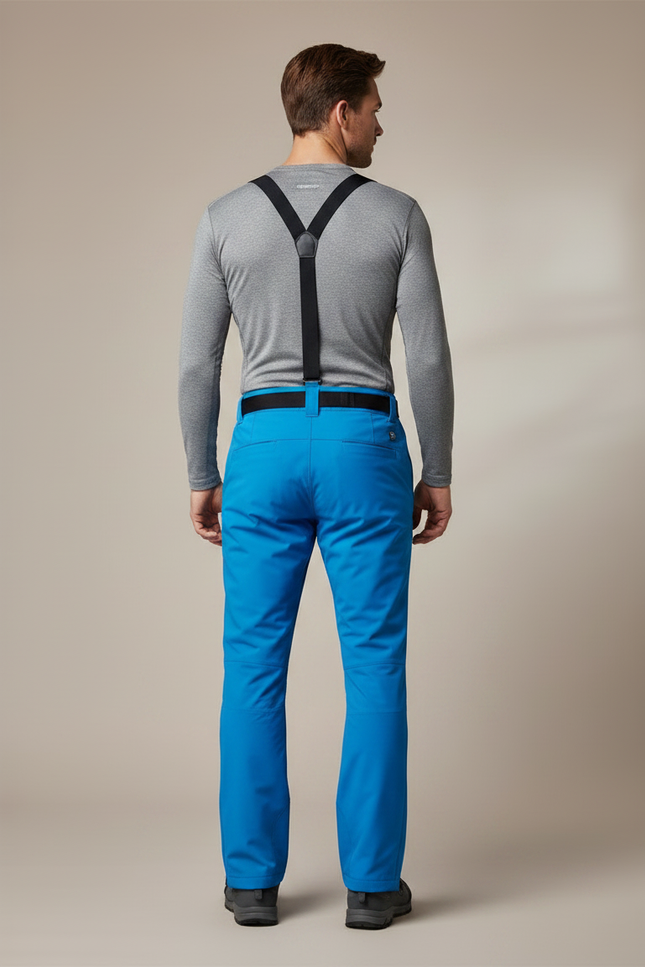 Pantalon Randonnée Bleu Droit Imperméable Bretelles Homme - Polyester - vue 2