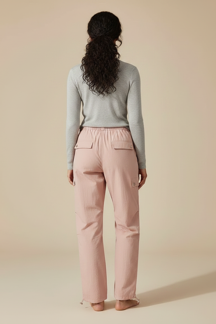 Pantalon Randonnée Rose Cargo Fluide Femme - Polyester - vue 2