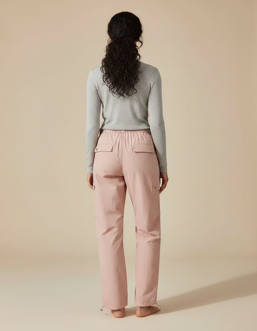Pantalon Randonnée Rose Cargo Fluide Femme - Polyester - vue 2