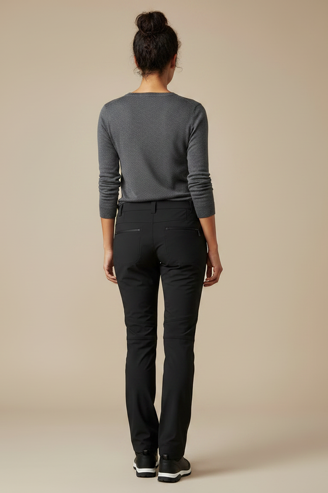 Pantalon Randonnée Noir Ceinture Stretch Femme - Polyester - vue 2