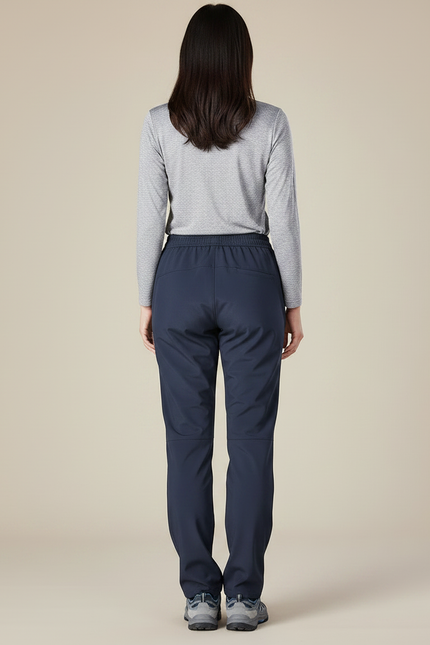 Pantalon Randonnée Femme Bleu Marine Élastique Chaud - Polyester - vue 2