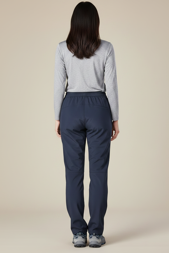 Pantalon Randonnée Femme Bleu Marine Élastique Chaud - Polyester - vue 2