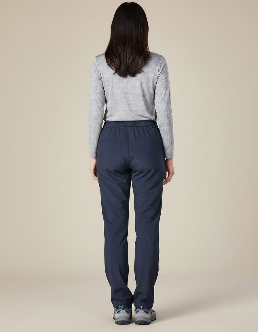 Pantalon Randonnée Femme Bleu Marine Élastique Chaud - Polyester - vue 2