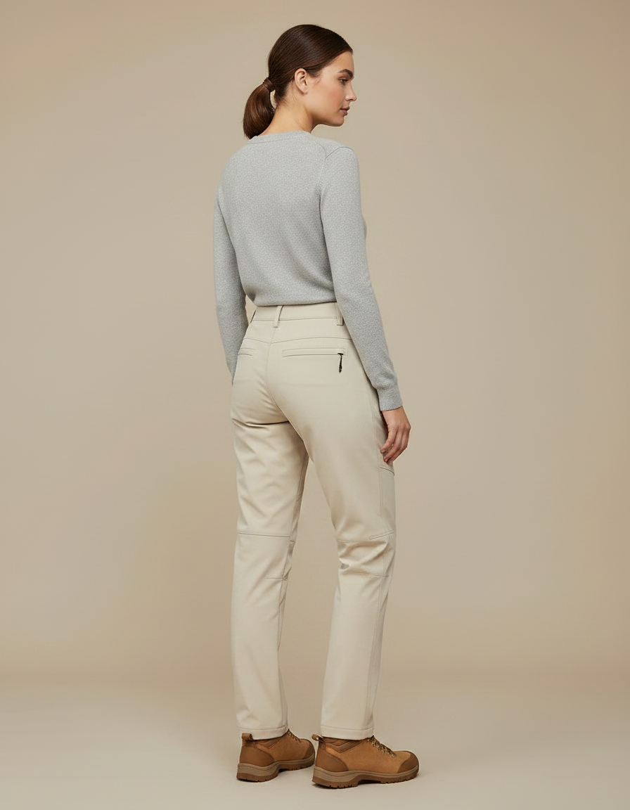 Pantalon Ski De Randonnée Femme - Beige Polyester - vue 2