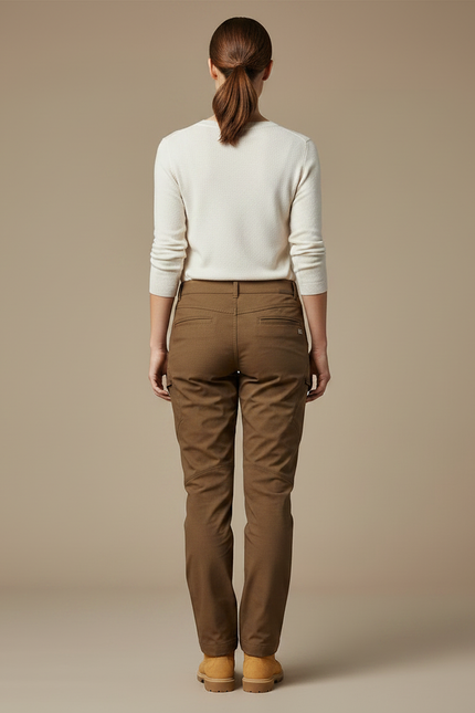 Pantalon Randonnée Marron Slim Fit Imperméable Femme - Gabardine - vue 2
