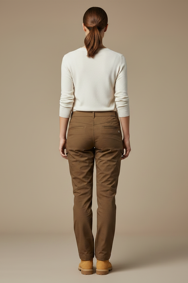 Pantalon Randonnée Marron Slim Fit Imperméable Femme - Gabardine - vue 2