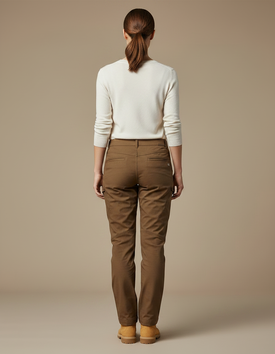 Pantalon Randonnée Marron Slim Fit Imperméable Femme - Gabardine - vue 2