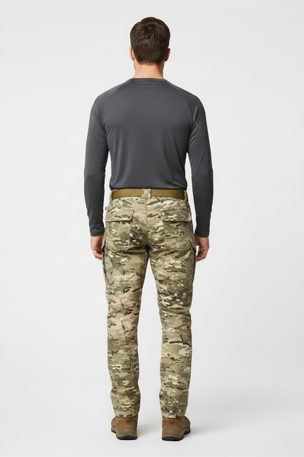 Pantalon Randonnée Camouflage Militaire Cargo Homme Épais - Multicolore Polyester - vue 2