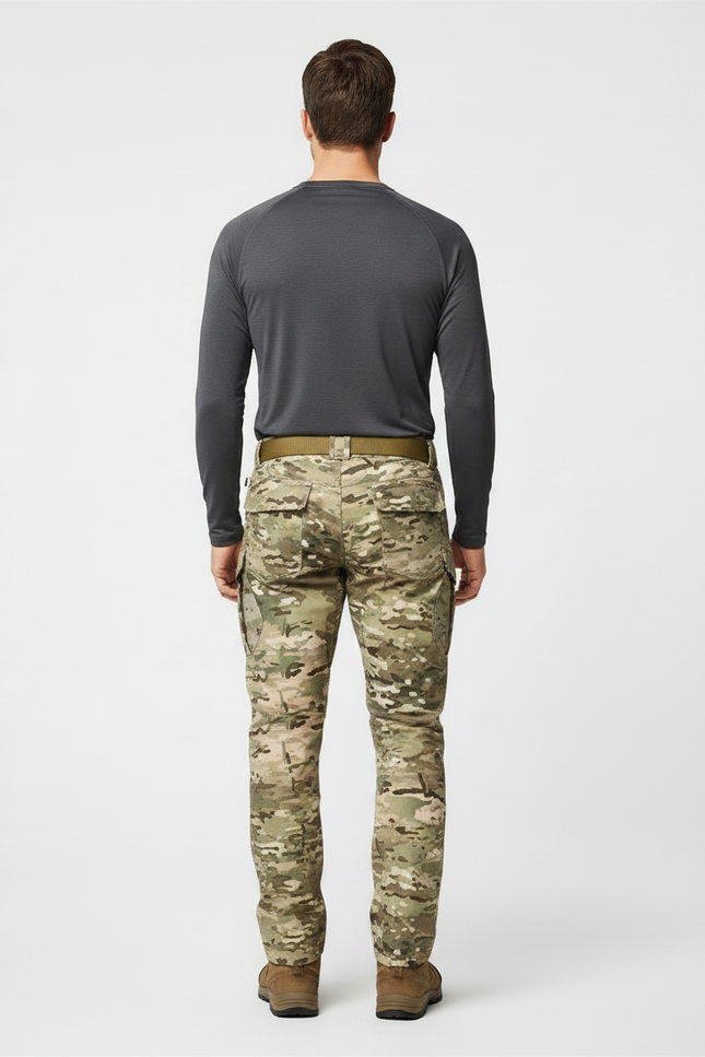 Pantalon Randonnée Camouflage Militaire Cargo Homme Épais - Multicolore Polyester - vue 2