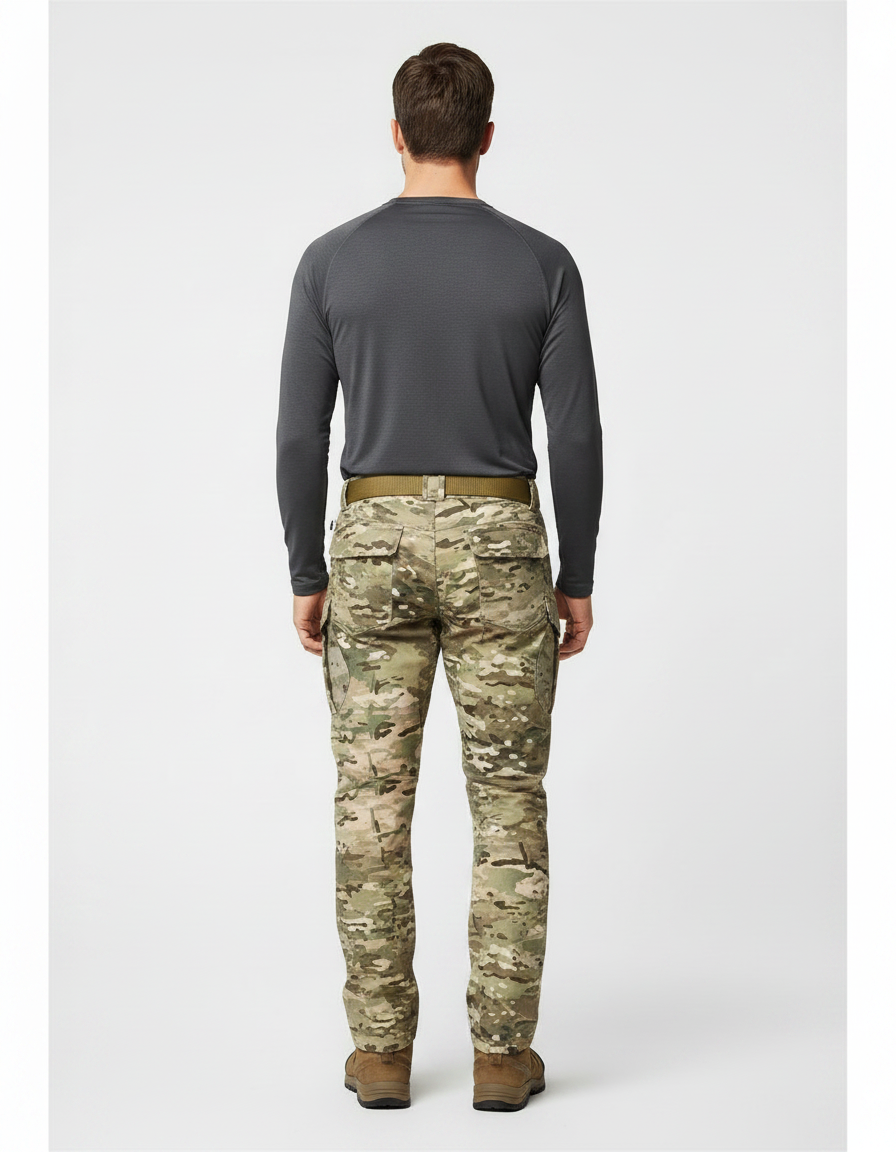 Pantalon Randonnée Camouflage Militaire Cargo Homme Épais - Multicolore Polyester - vue 2