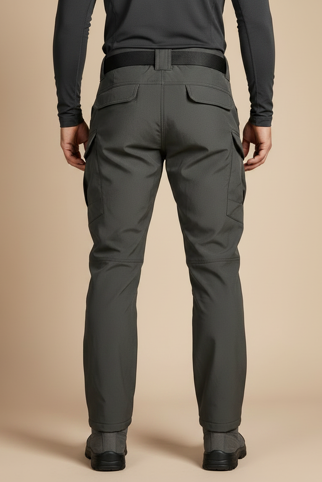 Pantalon Randonnée Gris Cargo Softshell Doublé Polaire Homme - Polyester - vue 2