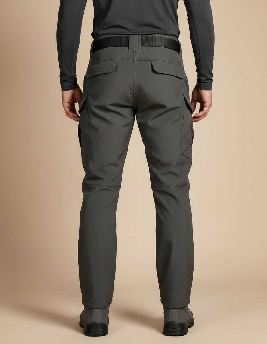 Pantalon Randonnée Gris Cargo Softshell Doublé Polaire Homme - Polyester - vue 2