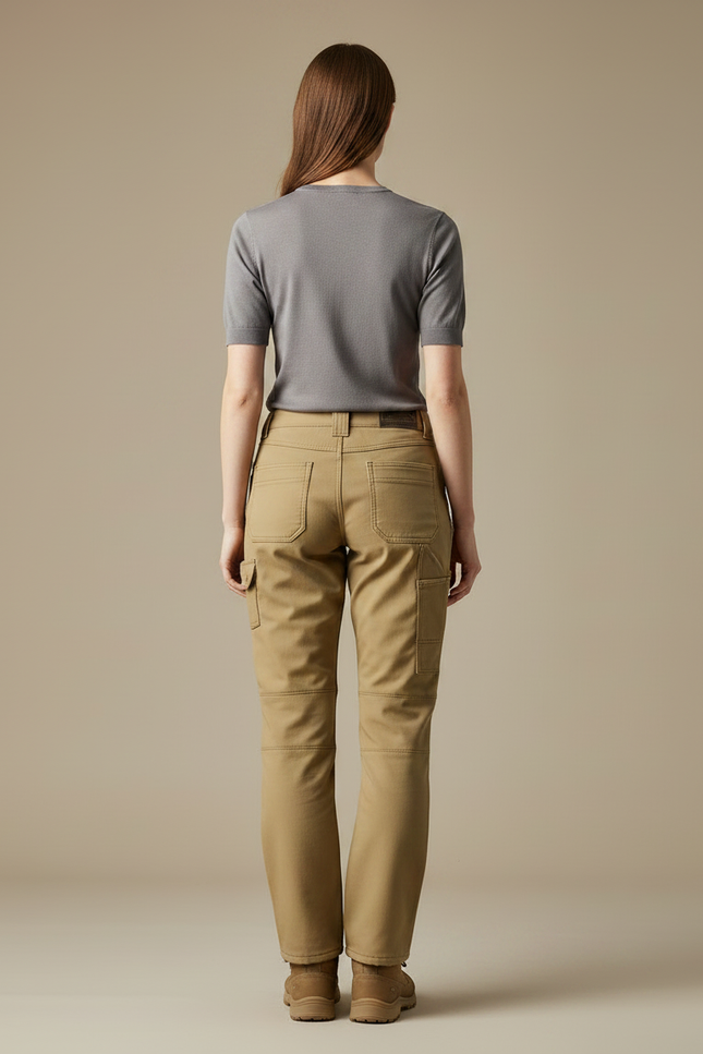 Pantalon Randonnée Kaki Femme Cargo Multi-Poches Robuste - Toile - vue 2