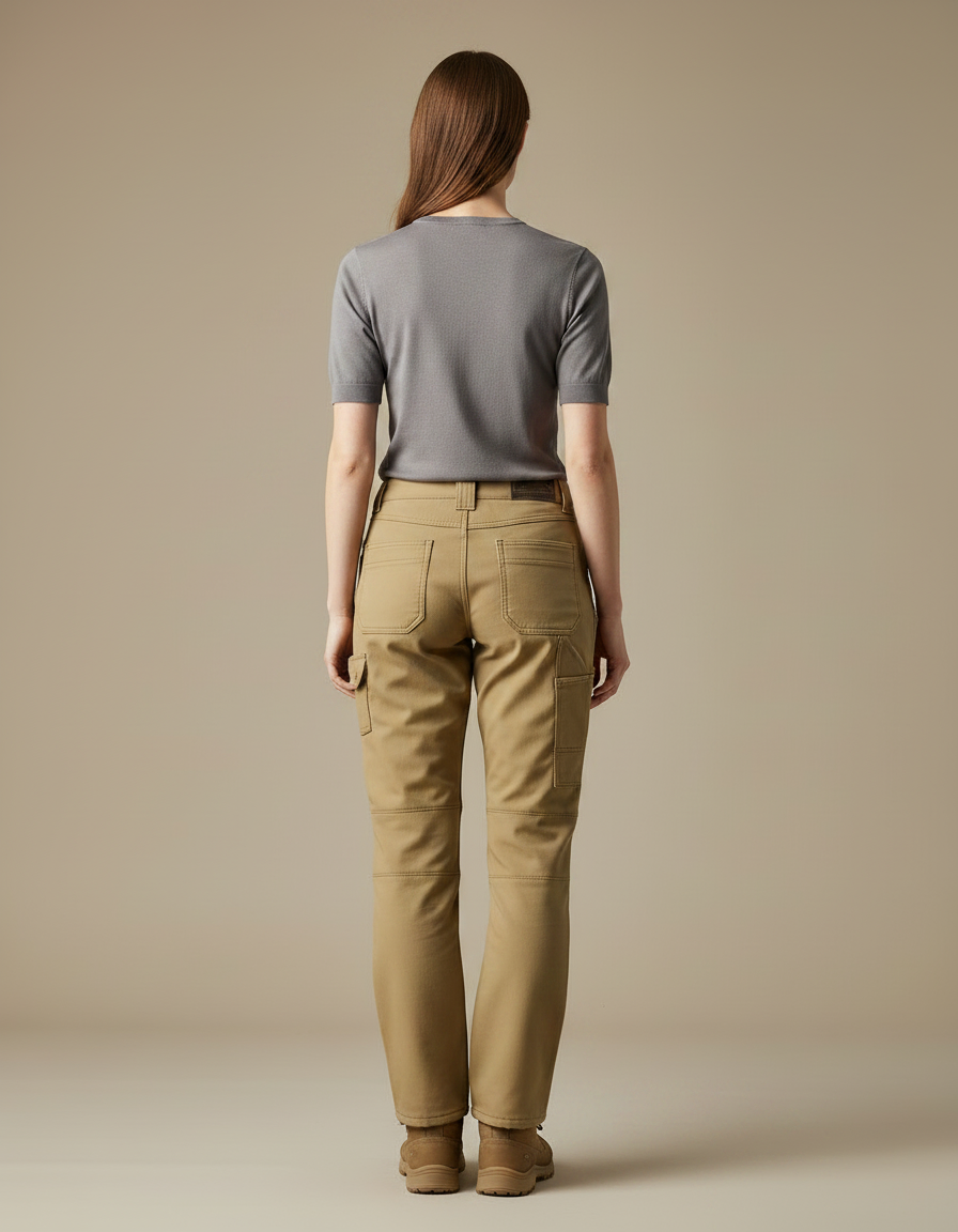 Pantalon Randonnée Kaki Femme Cargo Multi-Poches Robuste - Toile - vue 2