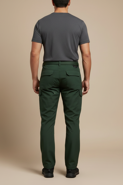 Pantalon Randonnée Vert Homme Cargo Tactique Résistant - Polyester - vue 2