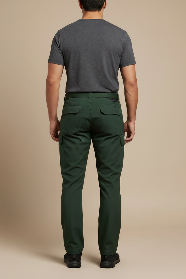 Pantalon Randonnée Vert Homme Cargo Tactique Résistant - Polyester - vue 2