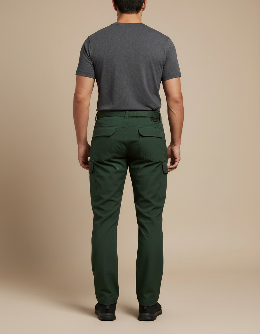 Pantalon Randonnée Vert Homme Cargo Tactique Résistant - Polyester - vue 2