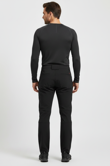 Pantalon Randonnée Noir Homme Softshell Élastique Cargo - Polyester - vue 2