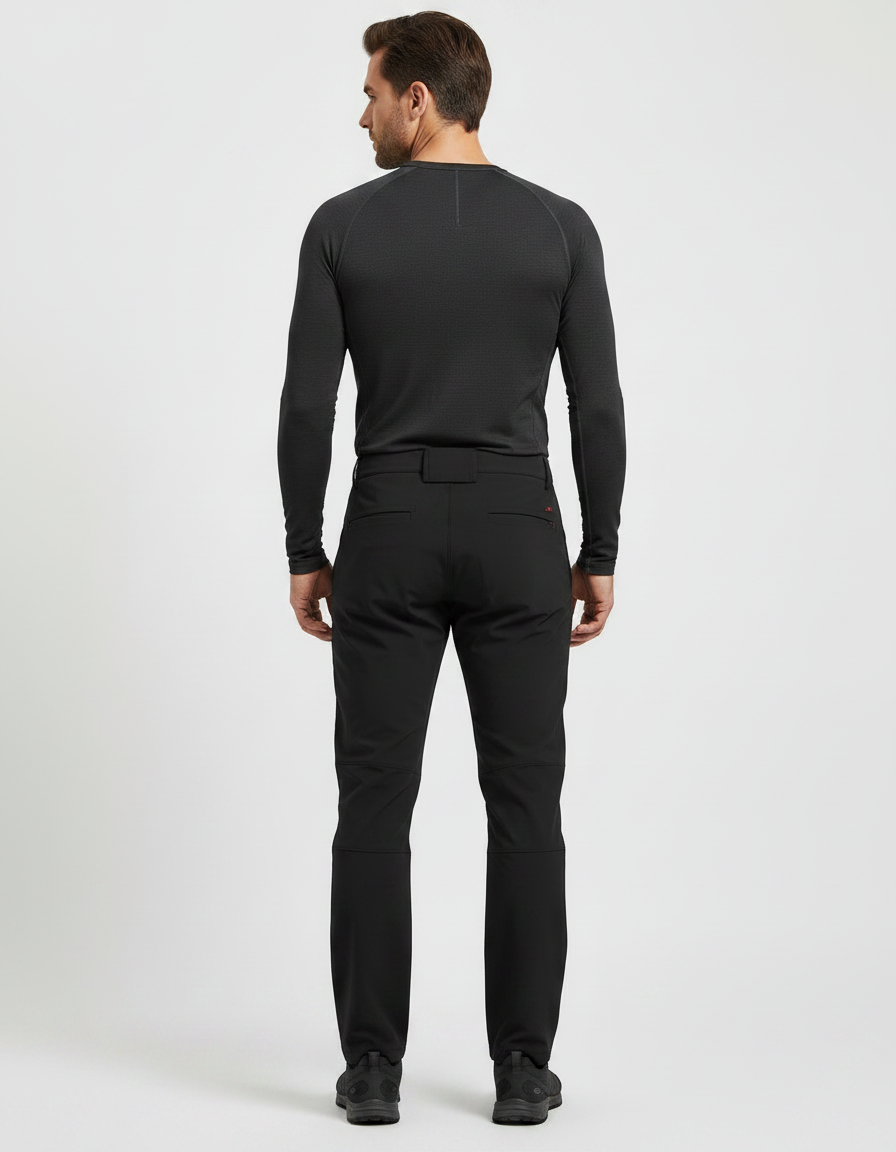 Pantalon Randonnée Noir Homme Softshell Élastique Cargo - Polyester - vue 2