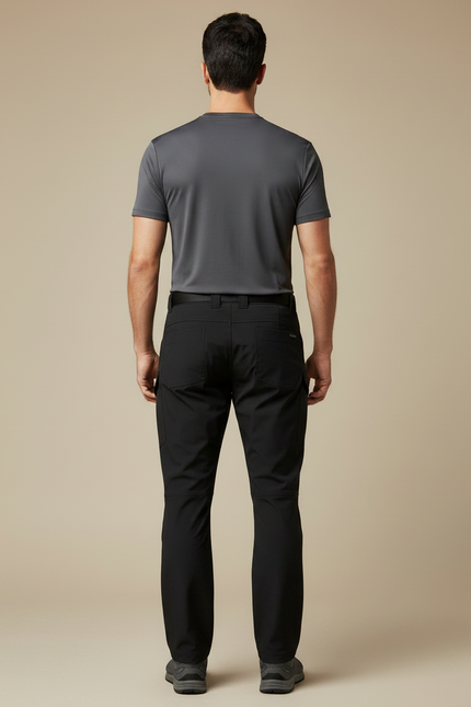 Pantalon Randonnée Noir Cargo Multi-Poches Homme - Polyester - vue 2