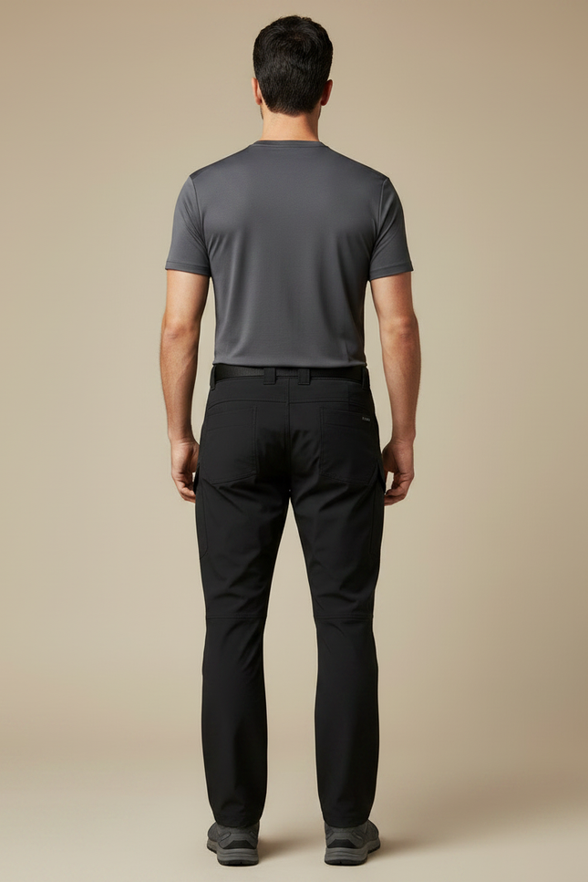 Pantalon Randonnée Noir Cargo Multi-Poches Homme - Polyester - vue 2