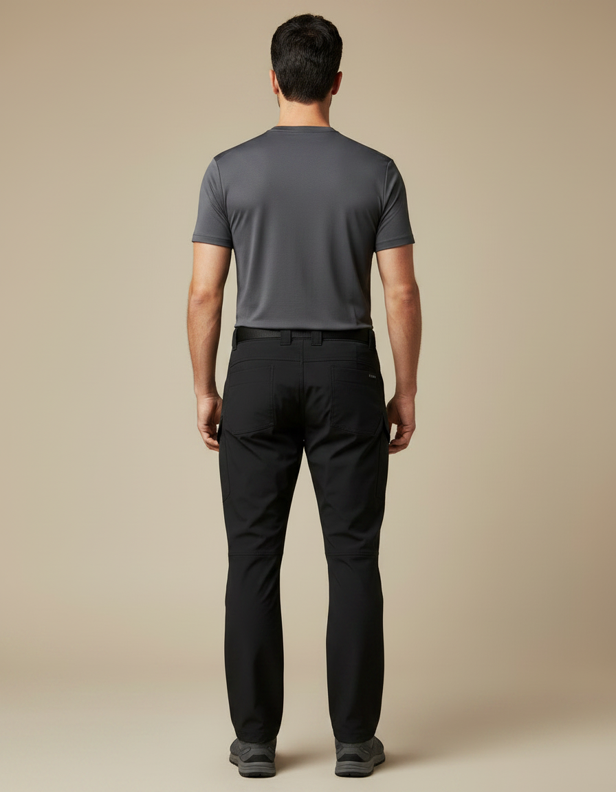 Pantalon Randonnée Noir Cargo Multi-Poches Homme - Polyester - vue 2