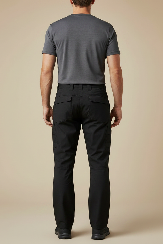 Pantalon Randonnée Noir Cargo Multipoches Renforcé Homme - Polyester - vue 2