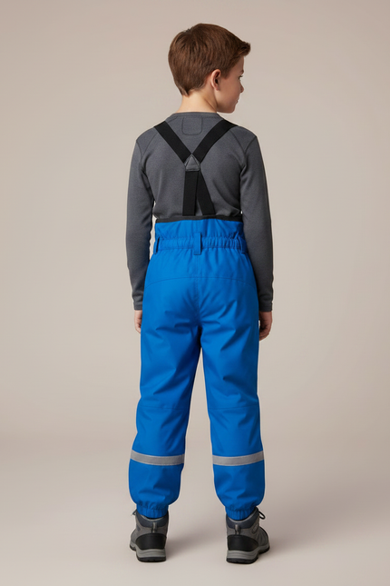 Pantalon Randonnée Bleu Imperméable Réfléchissant Salopette Enfant - Polyester - vue 2