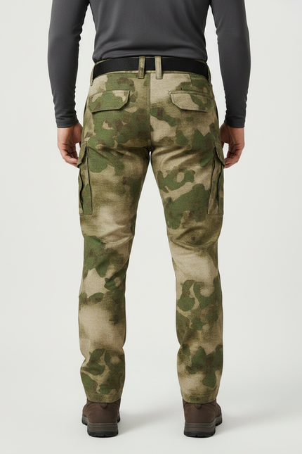 Pantalon Randonnée Camouflage Cargo Militaire Multipoches Homme - Multicolore Toile - vue 2