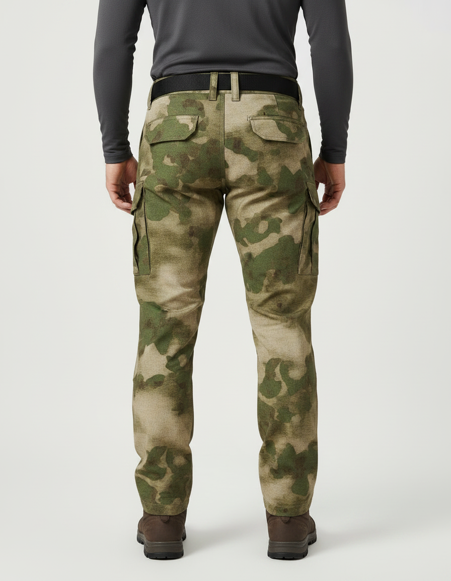 Pantalon Randonnée Camouflage Cargo Militaire Multipoches Homme - Multicolore Toile - vue 2