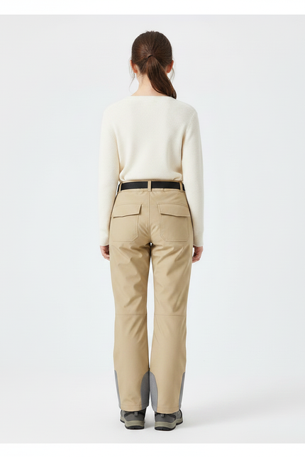 Pantalon Randonnée Beige Ceinturé Imperméable Enfant Hiver - Polyester - vue 2