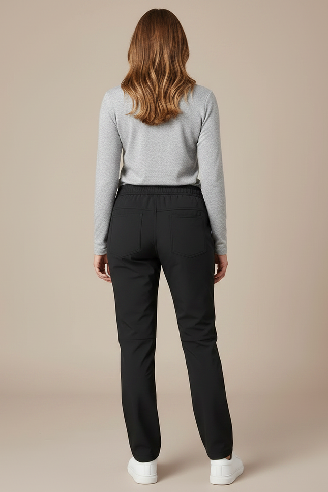 Pantalon Randonnée Noir Femme Doublé Polaire Stretch - Polyester - vue 2