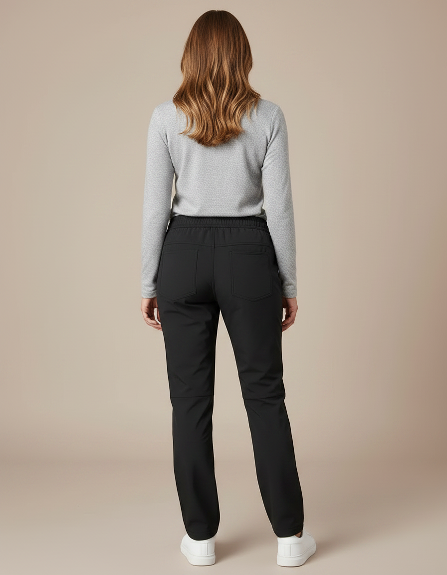 Pantalon Randonnée Noir Femme Doublé Polaire Stretch - Polyester - vue 2
