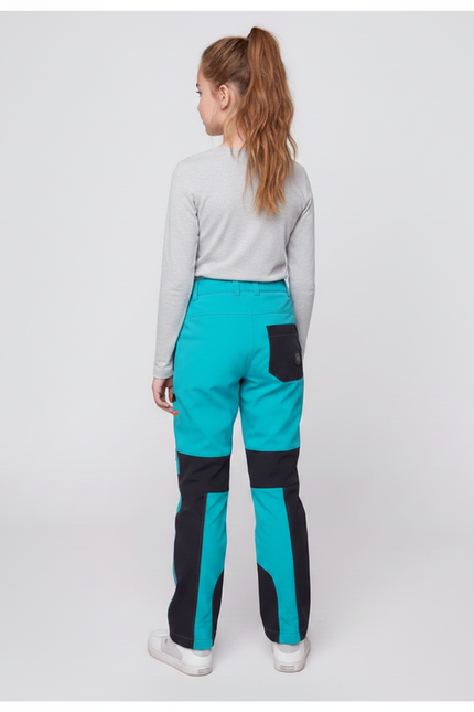 Pantalon Randonnée Enfant Turquoise Noir Softshell Imperméable Chaud - Multicolore Polyester - vue 2
