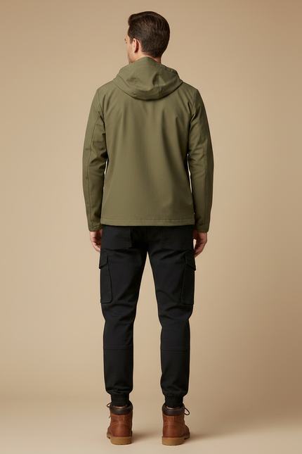 Pantalon Randonnée Noir Cargo Jogger Coton Décontracté Homme - Toile - vue 2