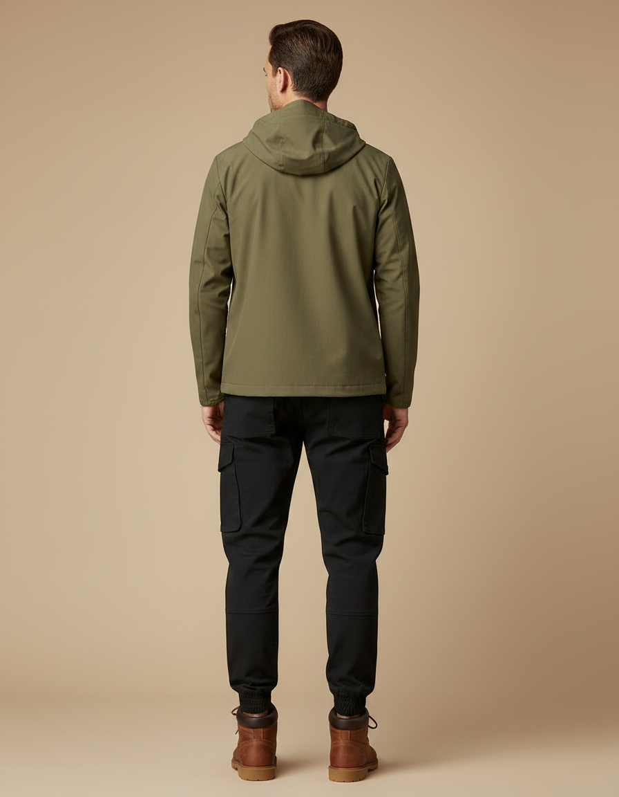 Pantalon Randonnée Noir Cargo Jogger Coton Décontracté Homme - Toile - vue 2