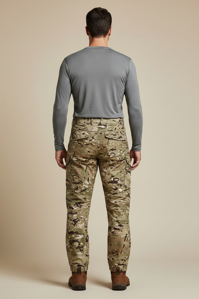 Pantalon Randonnée Camouflage Homme Tactique Multi-Poches Imperméable - Multicolore Polyester - vue 2