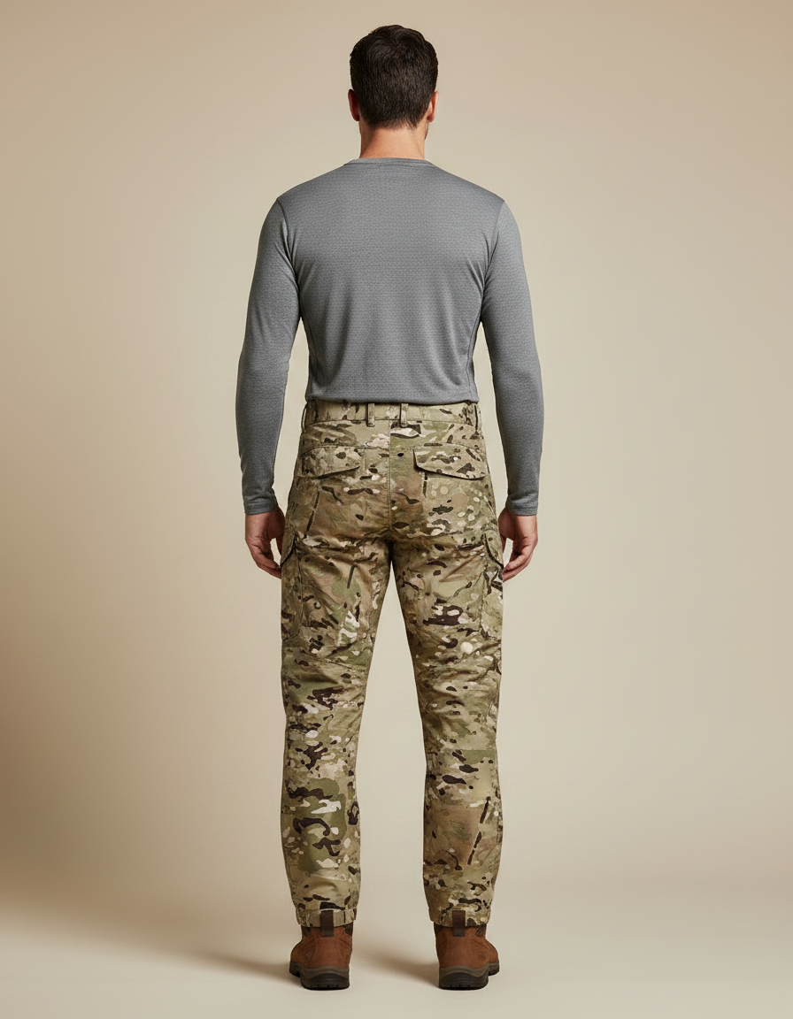 Pantalon Randonnée Camouflage Homme Tactique Multi-Poches Imperméable - Multicolore Polyester - vue 2