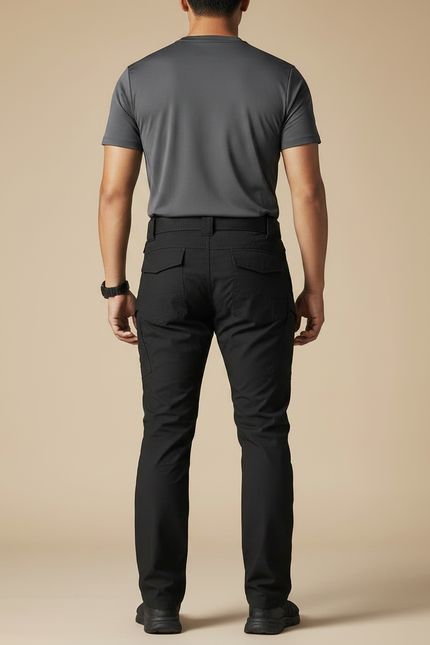 Pantalon Randonnée Noir Tactique Cargo Homme Robuste - Polyester - vue 2