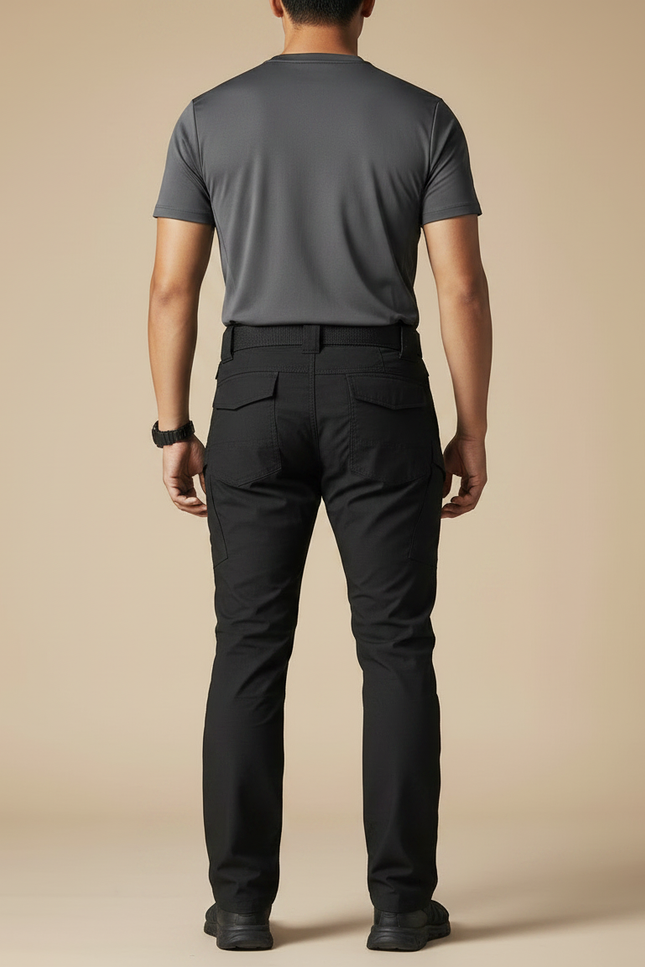 Pantalon Randonnée Noir Tactique Cargo Homme Robuste - Polyester - vue 2