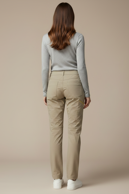 Pantalon Randonnée Beige Confortable Extensible Femme - Polyester - vue 2