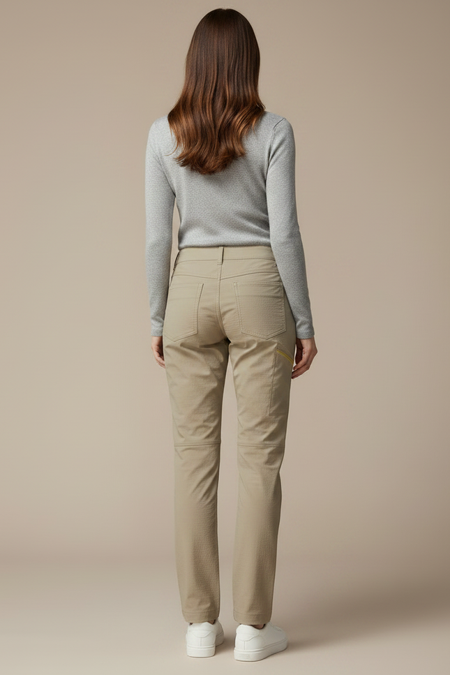 Pantalon Randonnée Beige Confortable Extensible Femme - Polyester - vue 2