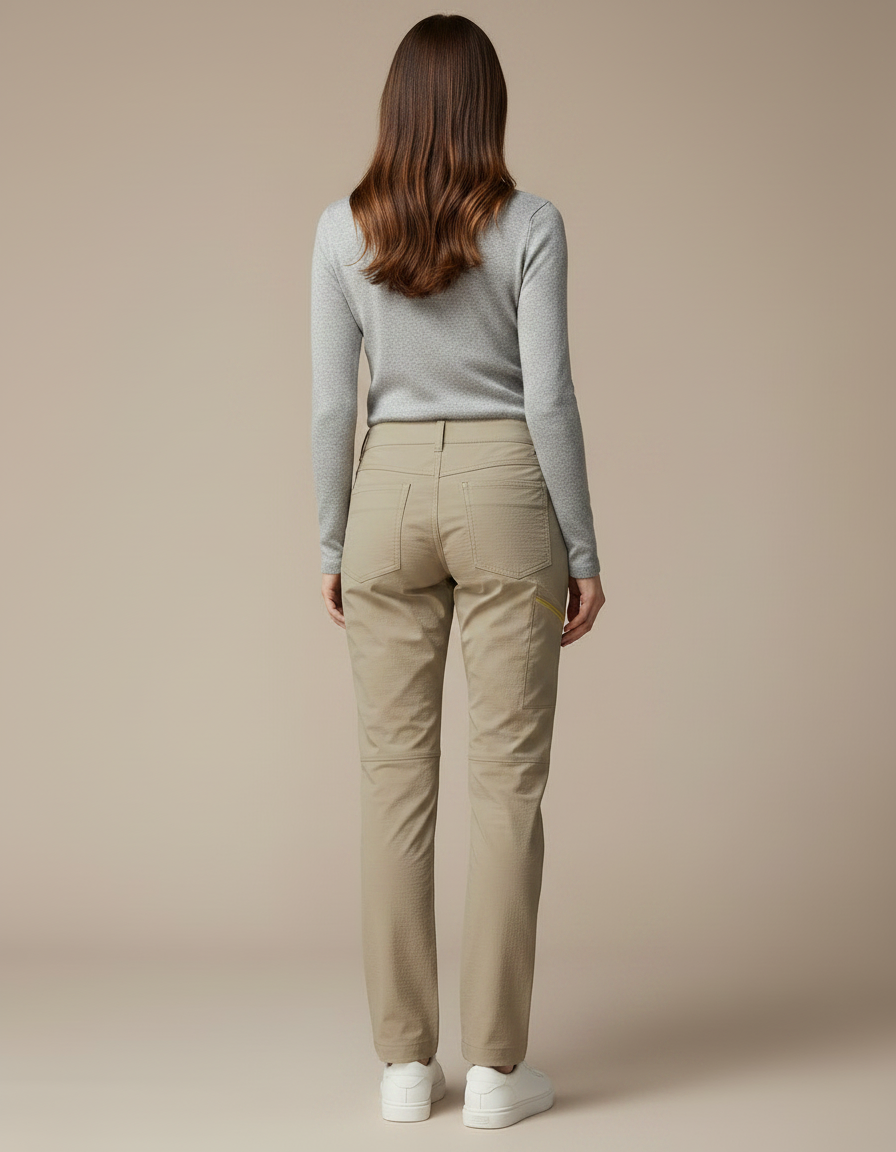 Pantalon Randonnée Beige Confortable Extensible Femme - Polyester - vue 2