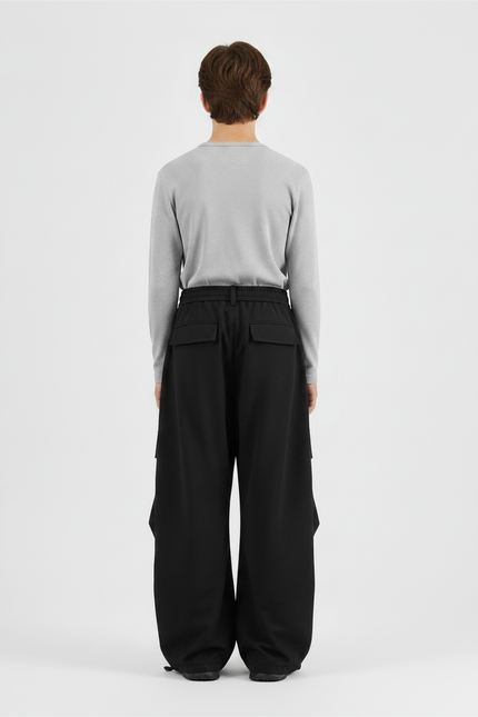 Pantalon Randonnée Noir Cargo Ample Enfant - Polyester - vue 2