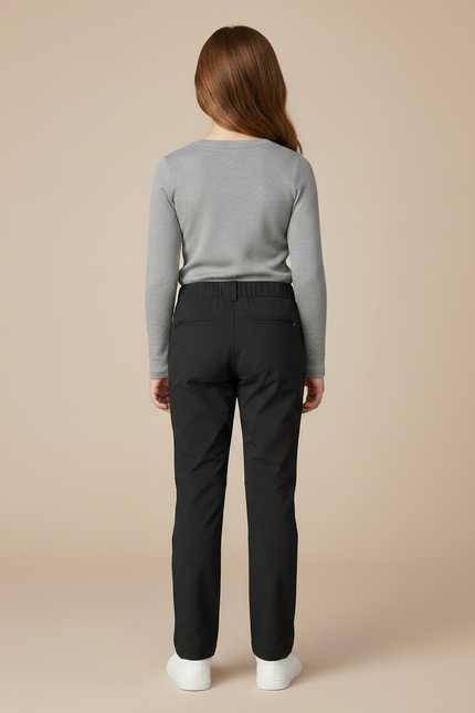 Pantalon Randonnée Noir Enfant Coupe Droite Confortable - Polyester - vue 2