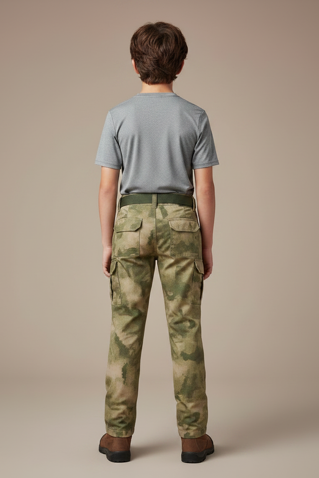 Pantalon Randonnée Camouflage Cargo Enfant Multipoches - Multicolore Polyester - vue 2