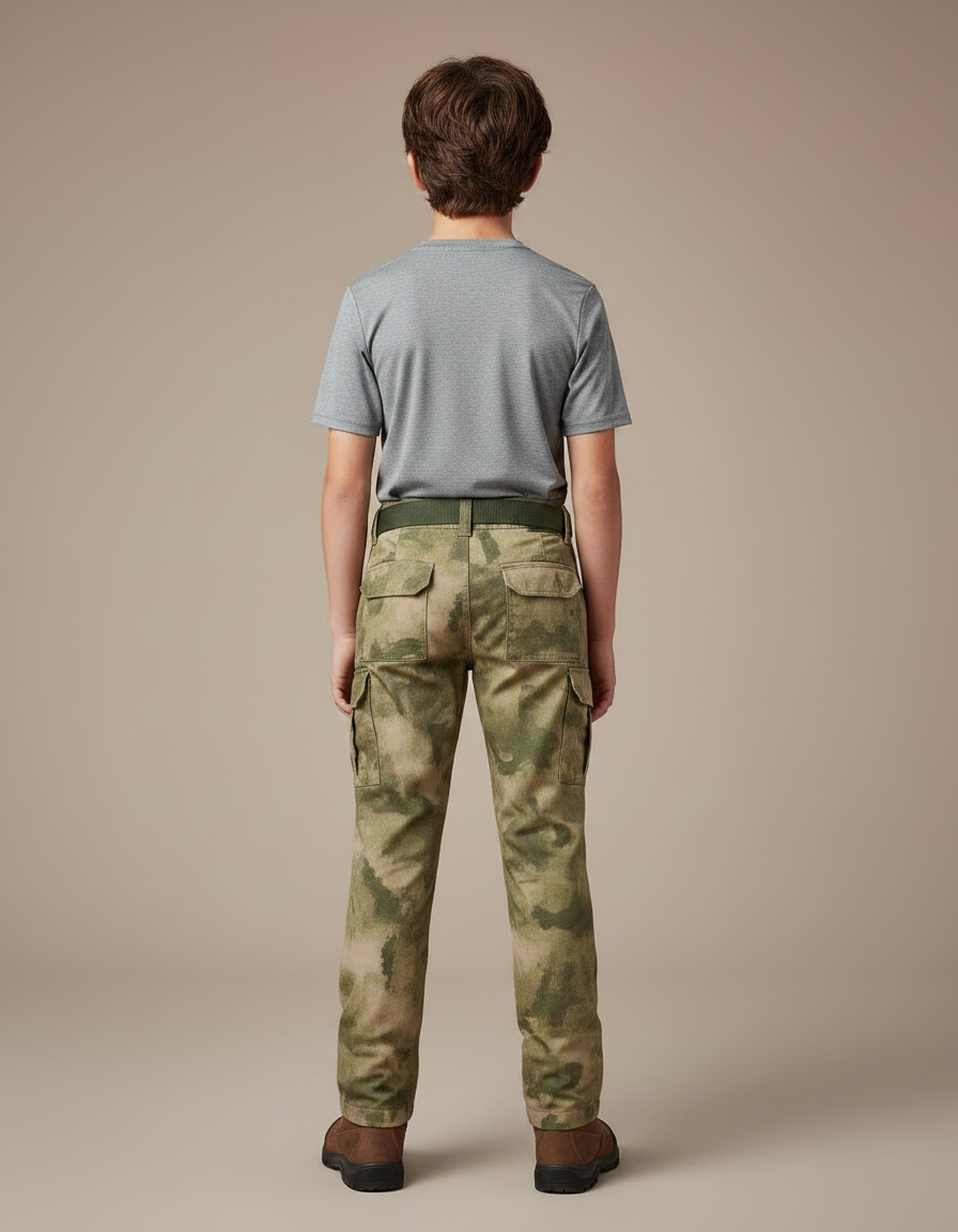 Pantalon Randonnée Camouflage Cargo Enfant Multipoches - Multicolore Polyester - vue 2